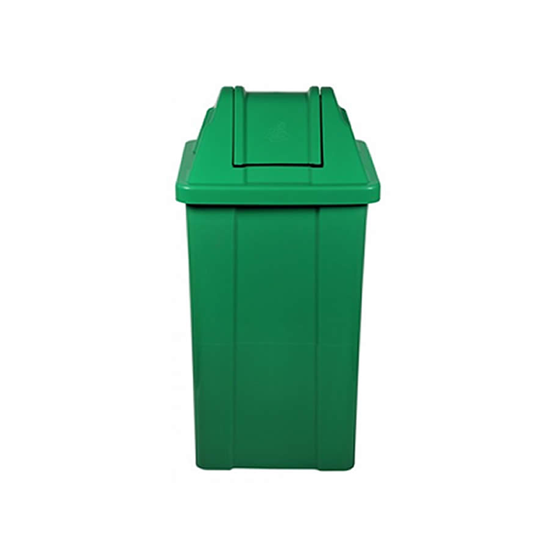 Cesto Verde Quadrado Com Tampa Vai-Vem 60 Litros Q60vd