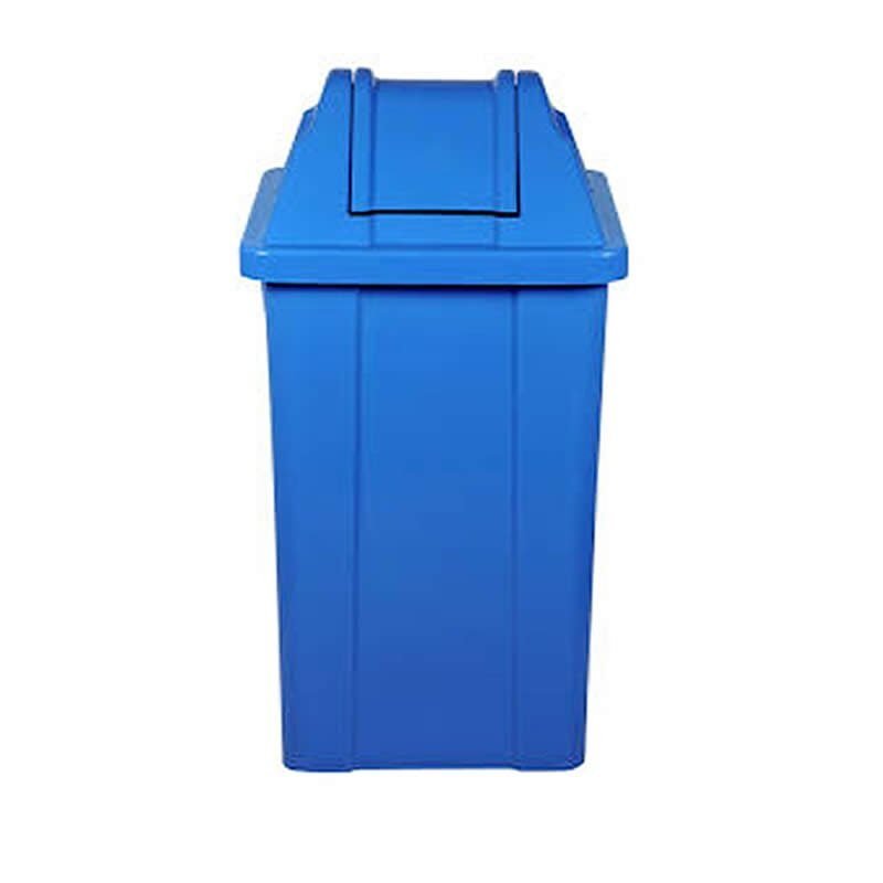 Cesto Azul Quadrado Com Tampa Vai-Vem 60 Litros Q60a
