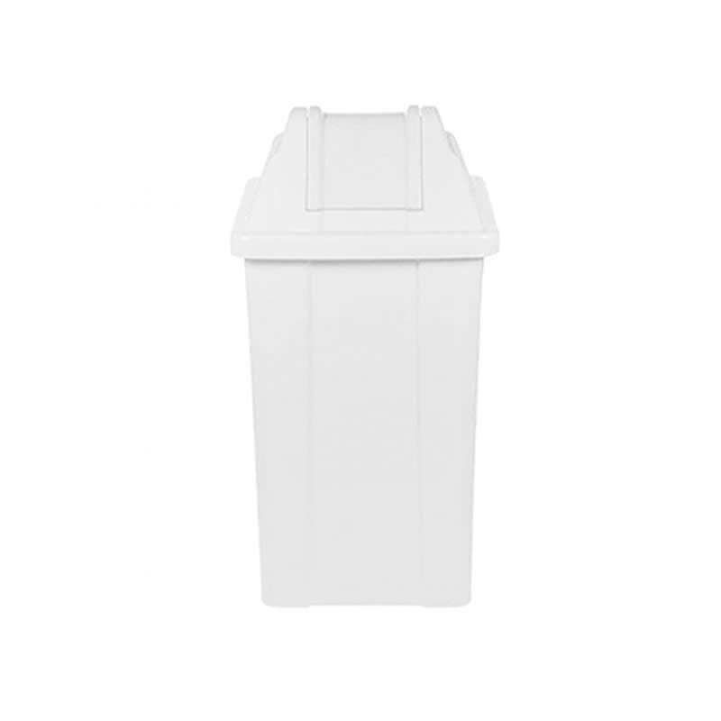 Cesto Branco Quadrado Com Tampa Vai-Vem 60 Litros Q60b