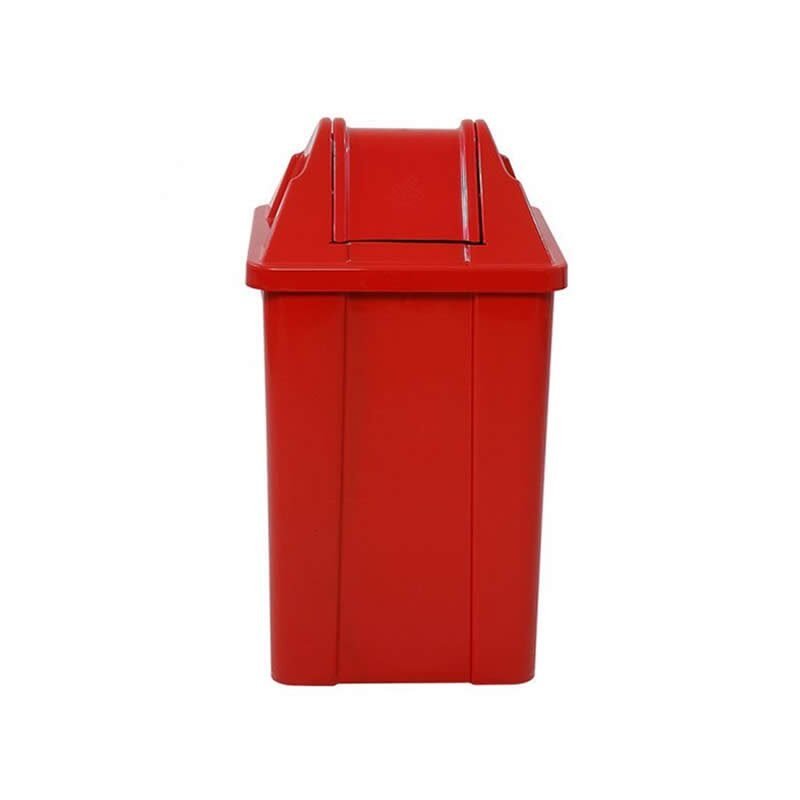 Cesto Vermelho Quadrado Com Tampa Vai-Vem 60 Litros Q60v